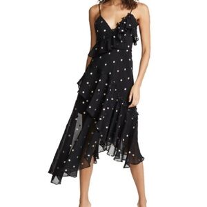 La Maison Talulah Solace Midi Dress In Black/gold XS